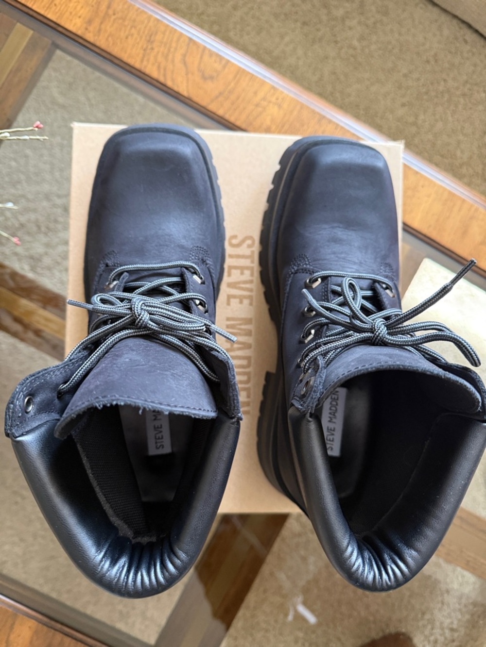 Steve Madden STOMPER Women’s Black Leather Platform Urban Boot Size EUR41 - Picture 17 of 17